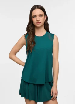 Canotta girocollo in jersey stretch donna