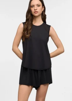 Canotta girocollo in jersey stretch donna