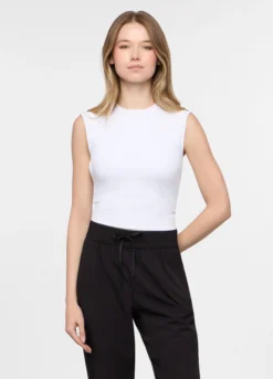 Canotta girocollo stretch donna