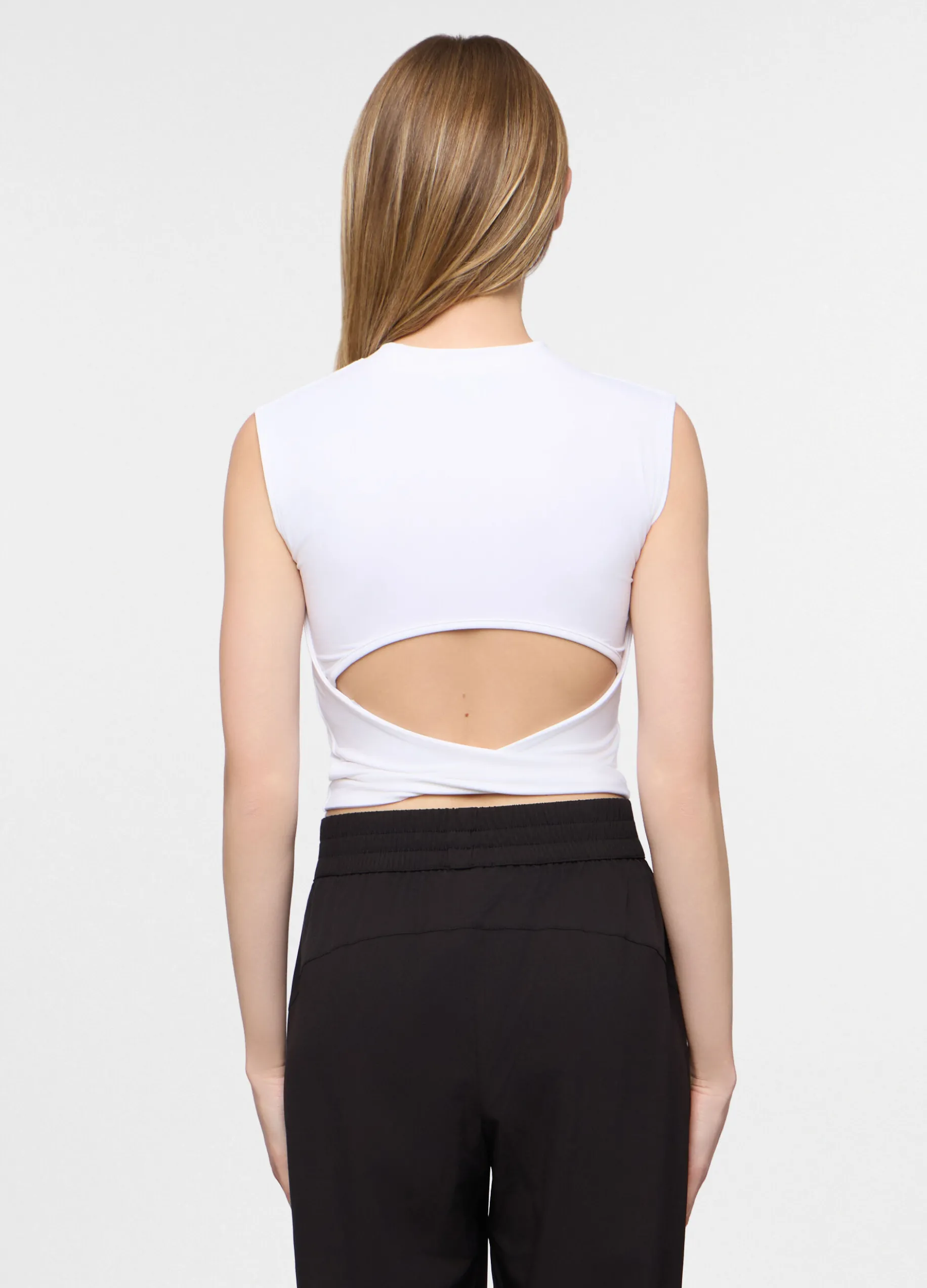 Canotta girocollo stretch donna