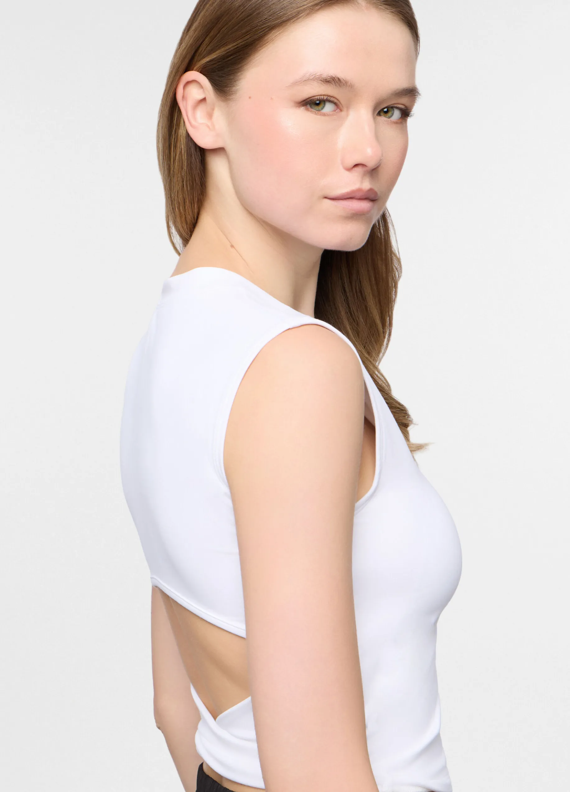 Canotta girocollo stretch donna