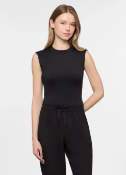 Canotta girocollo stretch donna