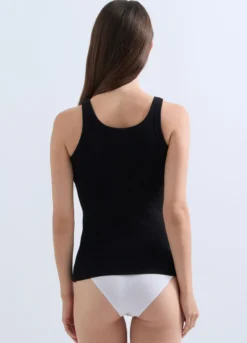 Canotta in costina di cotone stretch donna