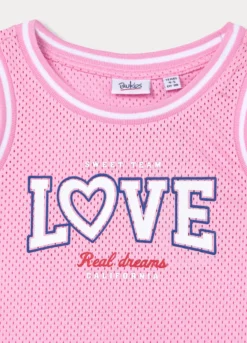 Canotta mesh con stampa bambina
