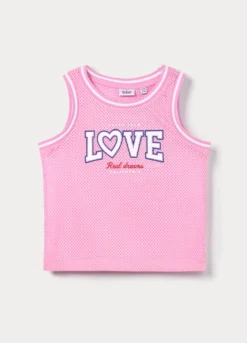 Canotta mesh con stampa bambina