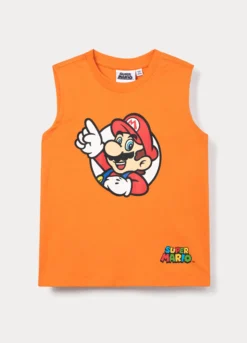Canotta Super Mario girocollo in jersey bambino