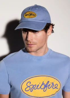 Cappello baseball effetto denim con toppa uomo