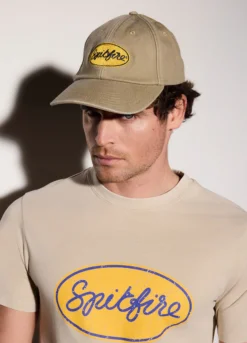 Cappello baseball effetto denim con toppa uomo