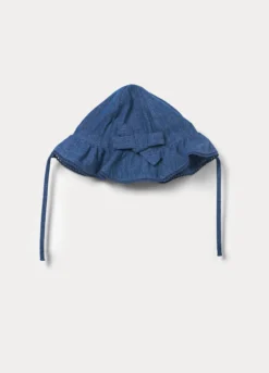 Cappello in puro cotone chambray neonata