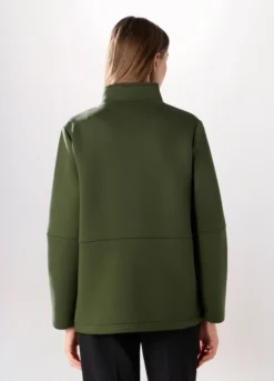 Cappotto corto in scuba a collo alto donna