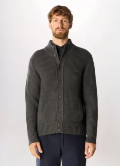 Cardigan a costa inglese con bottoni uomo
