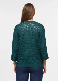 Cardigan aperto jaquard donna
