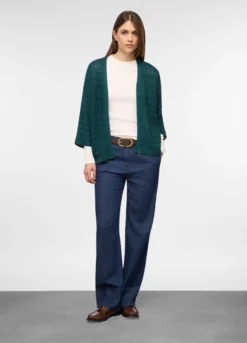 Cardigan aperto jaquard donna