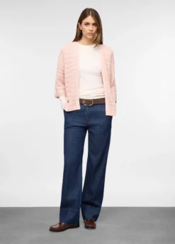 Cardigan aperto jaquard donna