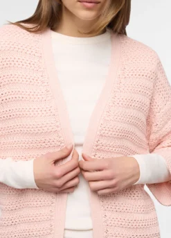 Cardigan aperto jaquard donna
