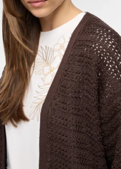 Cardigan aperto jaquard donna