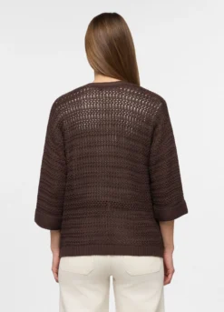 Cardigan aperto jaquard donna
