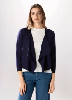 Cardigan aperto sciallato donna