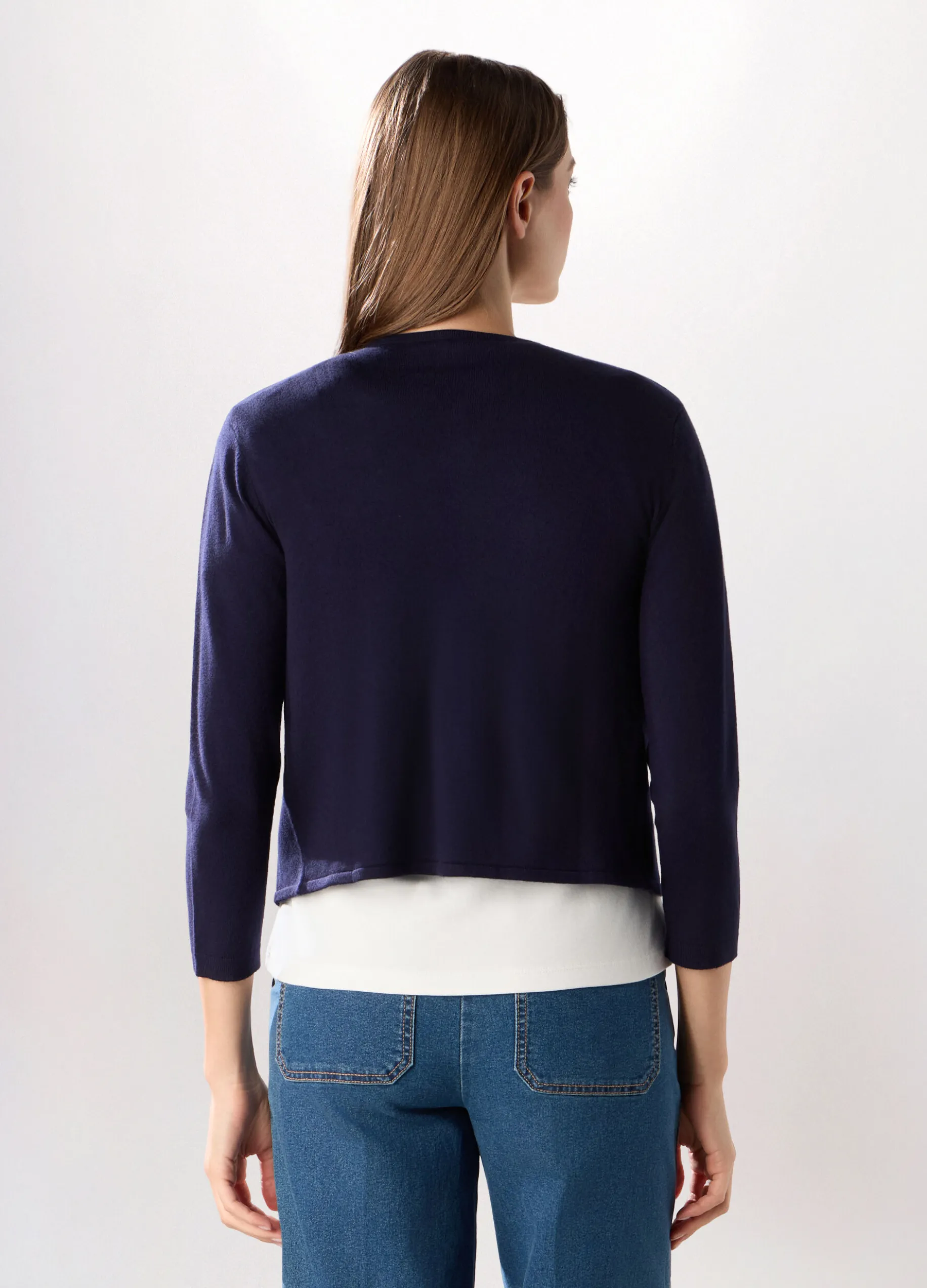 Cardigan aperto sciallato donna