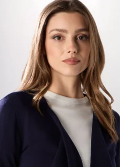 Cardigan aperto sciallato donna