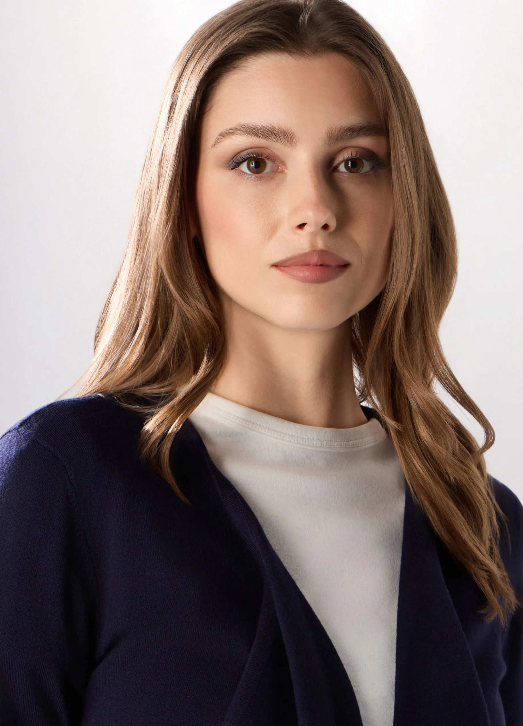 Cardigan aperto sciallato donna