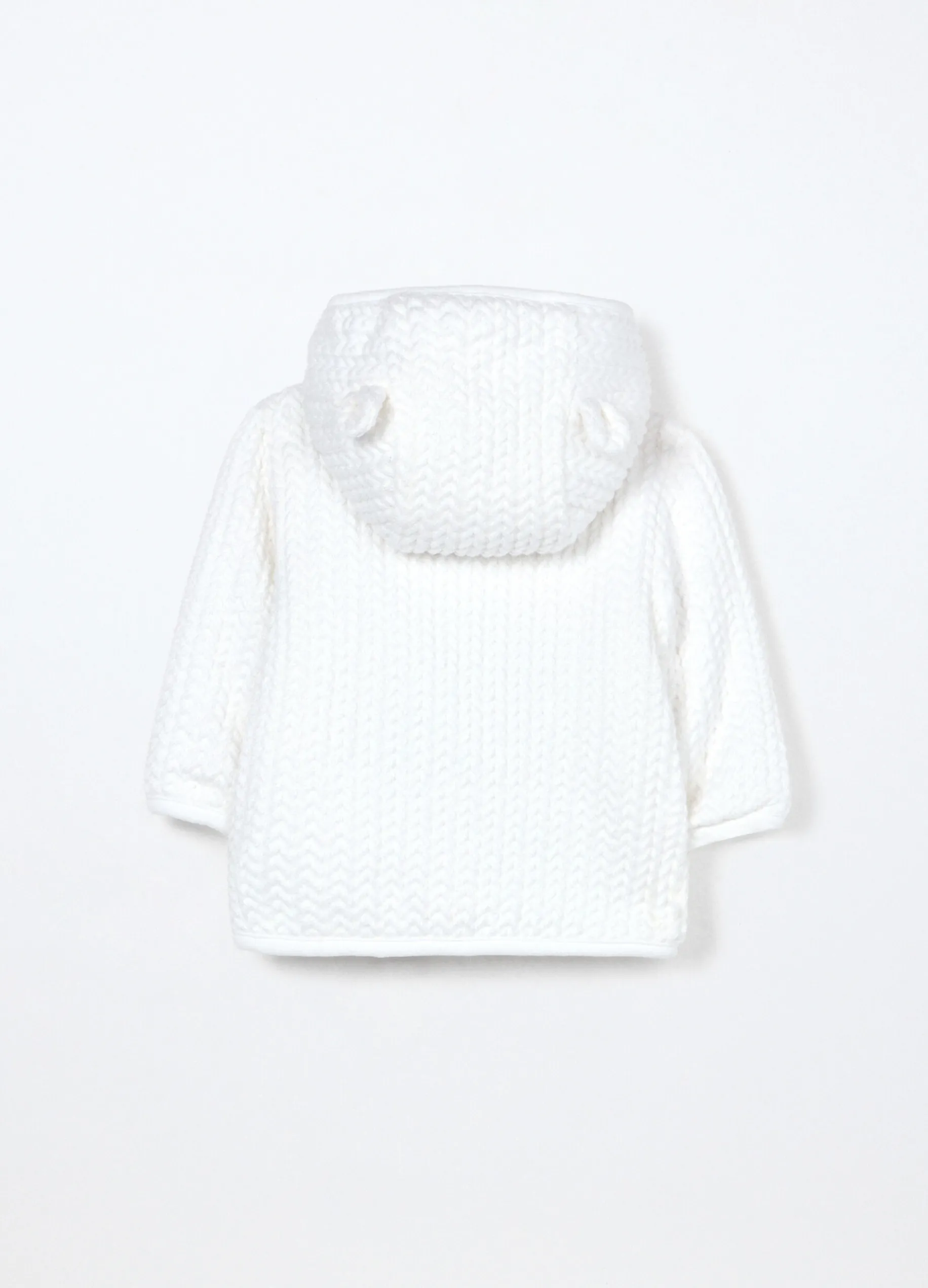 Cardigan con cappuccio in velluto