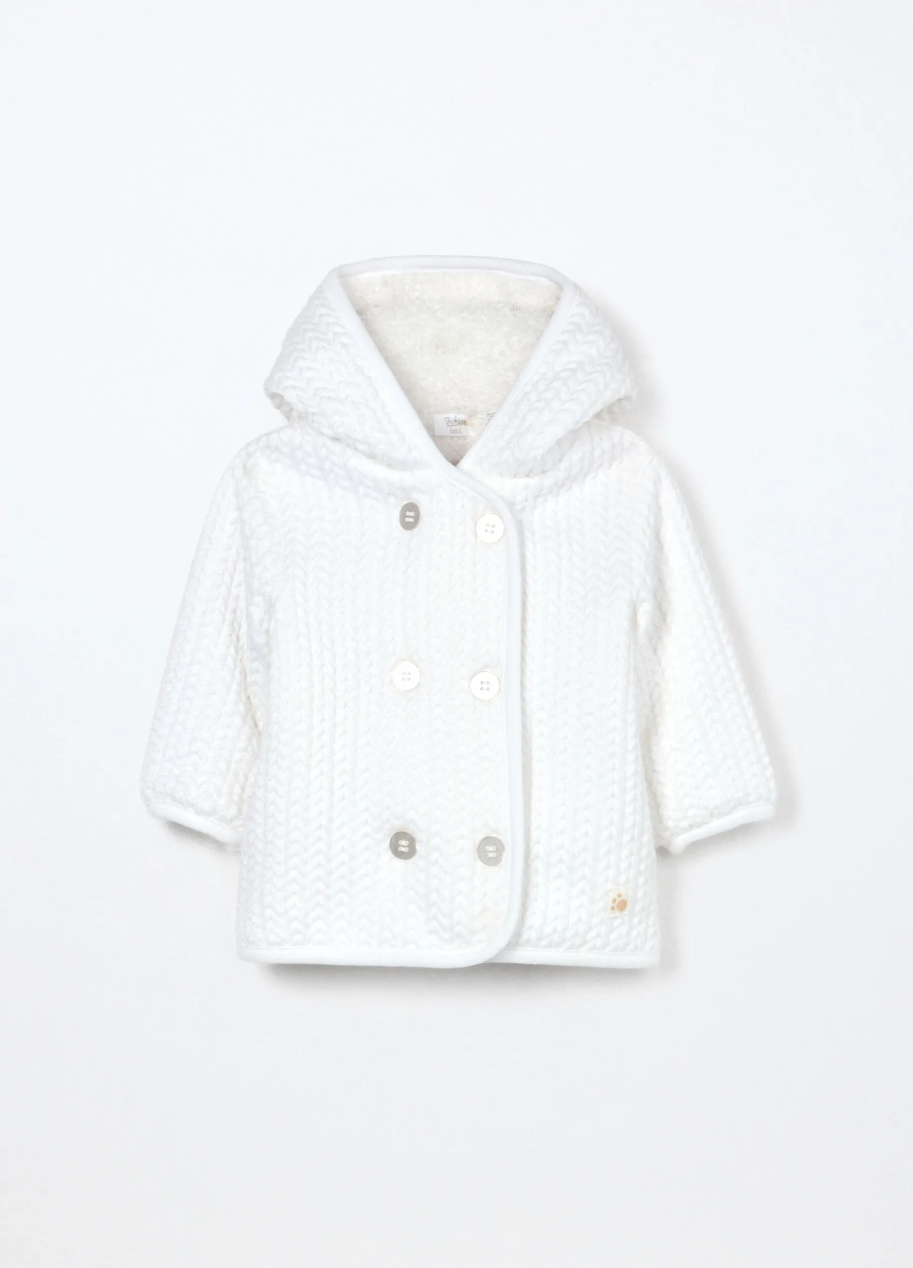 Cardigan con cappuccio in velluto