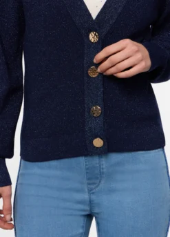 Cardigan con scollo a V operato donna