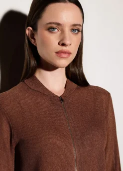 Cardigan full zip in costina donna