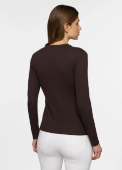 Cardigan girocollo in costina stretch donna