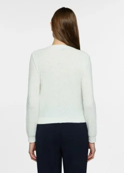 Cardigan girocollo in maglia rasata donna
