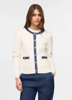 Cardigan girocollo misto viscosa donna