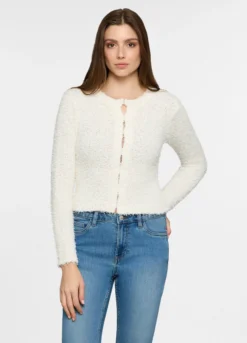 Cardigan girocollo operato donna