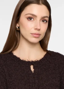 Cardigan girocollo operato donna