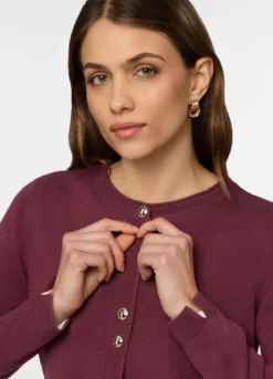 Cardigan girocollo rasato donna