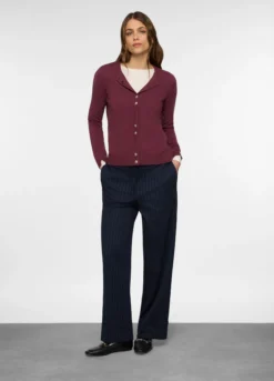 Cardigan girocollo rasato donna