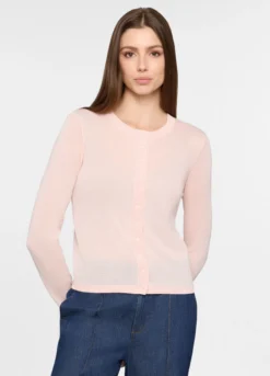 Cardigan girocollo rasato donna