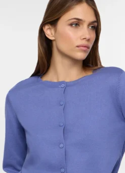 Cardigan girocollo rasato donna