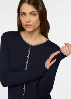 Cardigan girocollo rasato donna