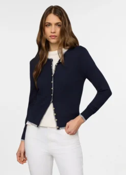 Cardigan girocollo rasato donna