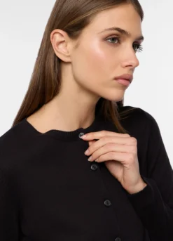 Cardigan girocollo rasato donna