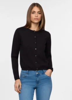 Cardigan girocollo rasato donna