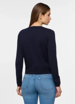 Cardigan girocollo rasato donna