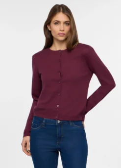 Cardigan girocollo rasato donna