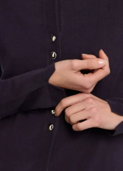 Cardigan girocollo rasato donna