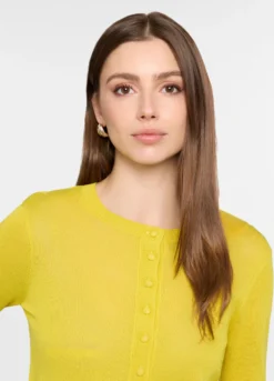Cardigan girocollo rasato donna