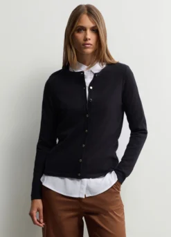 Cardigan girocollo rasato donna
