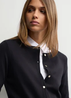 Cardigan girocollo rasato donna