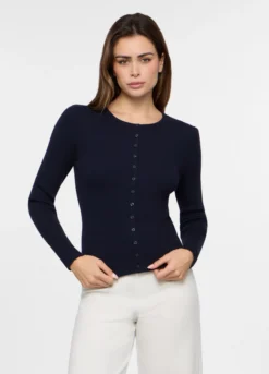 Cardigan in costina misto viscosa donna