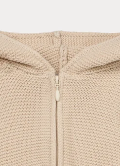 Cardigan in maglia rasata con cappuccio neonato